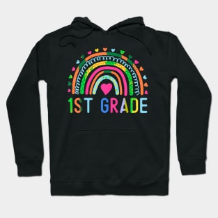 1St Grade Rainbow Girls Boys Eacher Hello First Grade Squad Hoodie